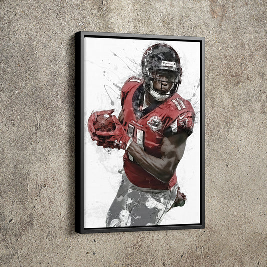 Julio Jones Art Poster Atlanta Falcons Football Hand Made Posters Canvas Print Kids Wall Art Home Man Cave Gift Decor