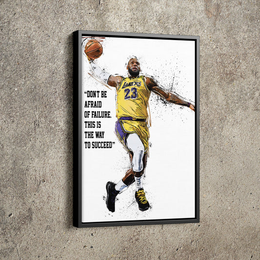 LeBron James Poster Los Angeles Lakers Basketball Quote Hand Made Posters Canvas Print Wall Art Home Decor