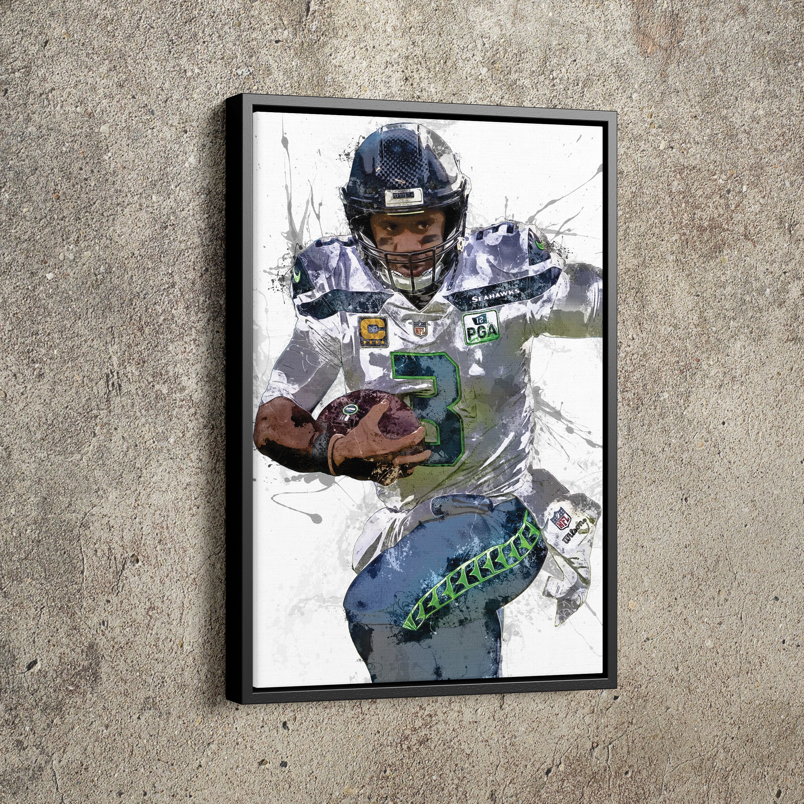 Russell Wilson Poster Seattle Seahawks Football Painting Hand Made