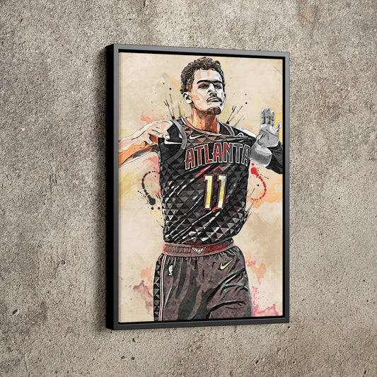 Trae Young Poster Painting Atlanta Hawks Basketball Hand Made Posters Canvas Print Wall Kids Art Man Cave Gift Home Decor