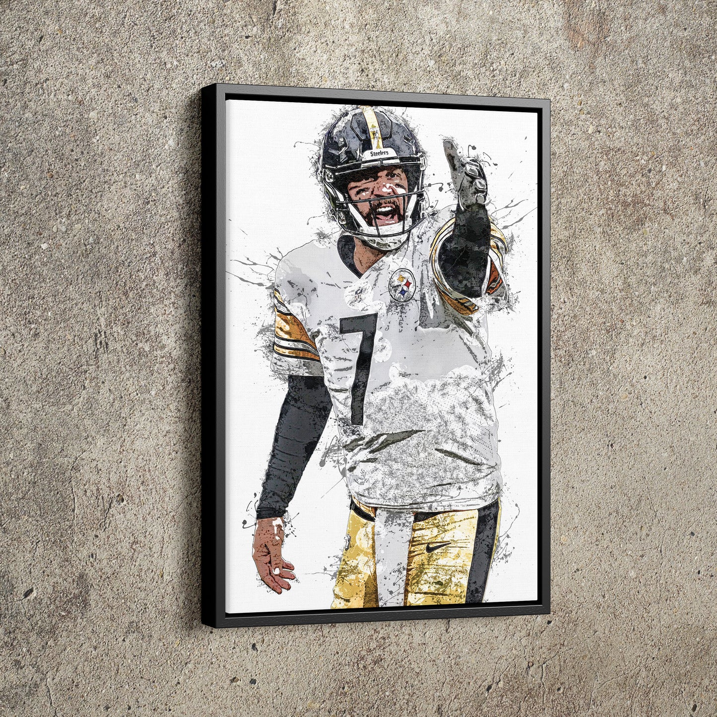 Ben Roethlisberger Poster Pittsburgh Steelers Football Painting Hand Made Posters Canvas Print Kids Wall Art Man Cave Gift Home Decor