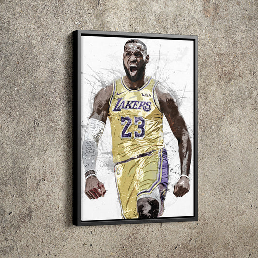 LeBron James Art Poster Los Angeles Lakers Championship Basketball Hand Made Posters Canvas Print Wall Art Man Cave Gift Home Decor