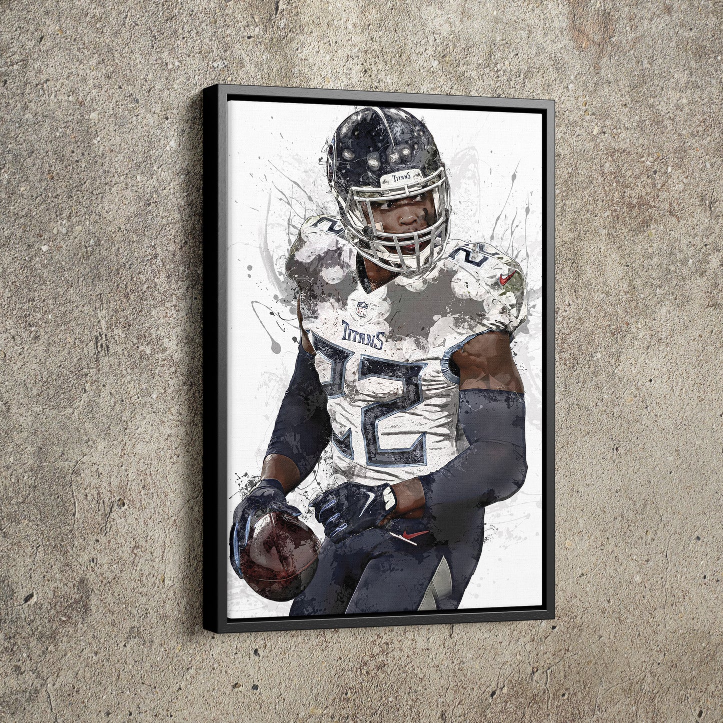 Derrick Henry Poster Tennessee Titans Football Painting Hand Made Posters Canvas Print Kids Wall Art Home Man Cave Gift Decor