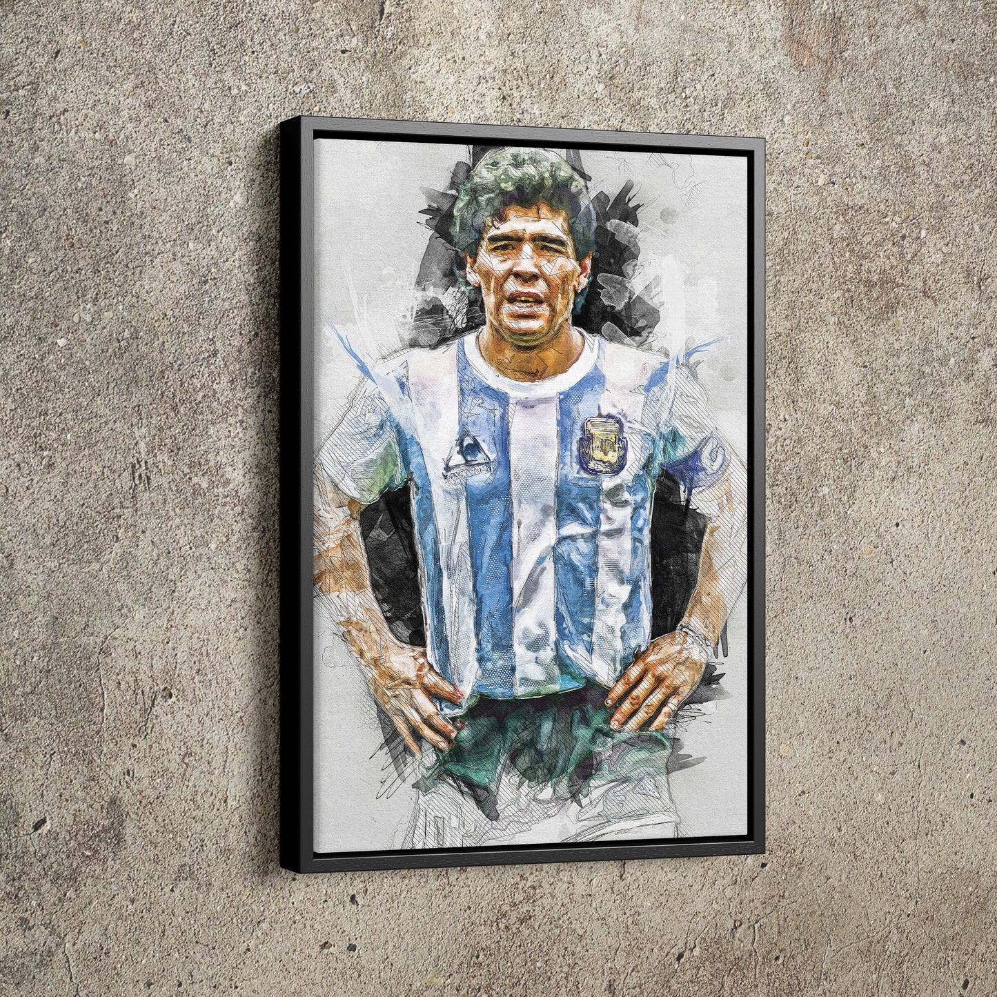 Maradona Poster Napoli Soccer Painting Hand Made Posters Canvas Print Kids Wall Art Man Cave Gift Home Decor