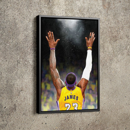 LeBron James Poster Los Angeles Lakers Championship Basketball Painting  Hand Made Posters Canvas Print Kids Wall Art Man Cave Gift Home Decor