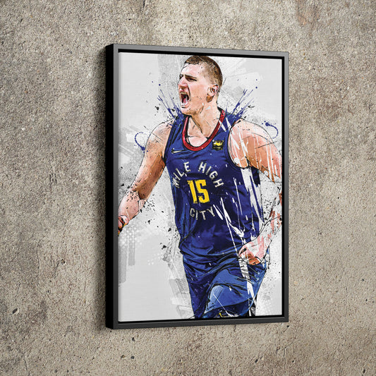 Nikola Jokic Art Poster Denver Nuggets Basketball Hand Made Posters Canvas Print Wall Art Home Man Cave Gift Decor