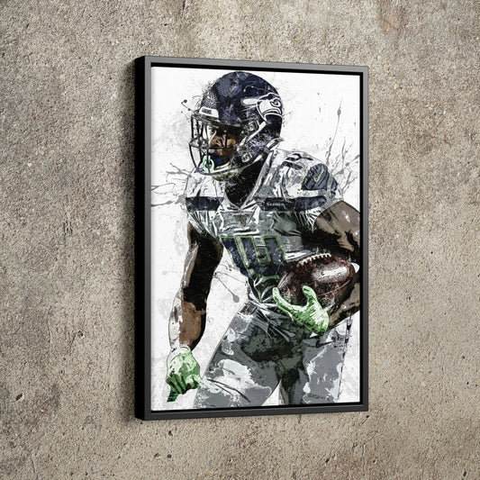 DK Metcalf Poster Seattle Seahawks Painting Football Hand Made Posters Canvas Print Kids Wall Art Home Man Cave Gift Decor