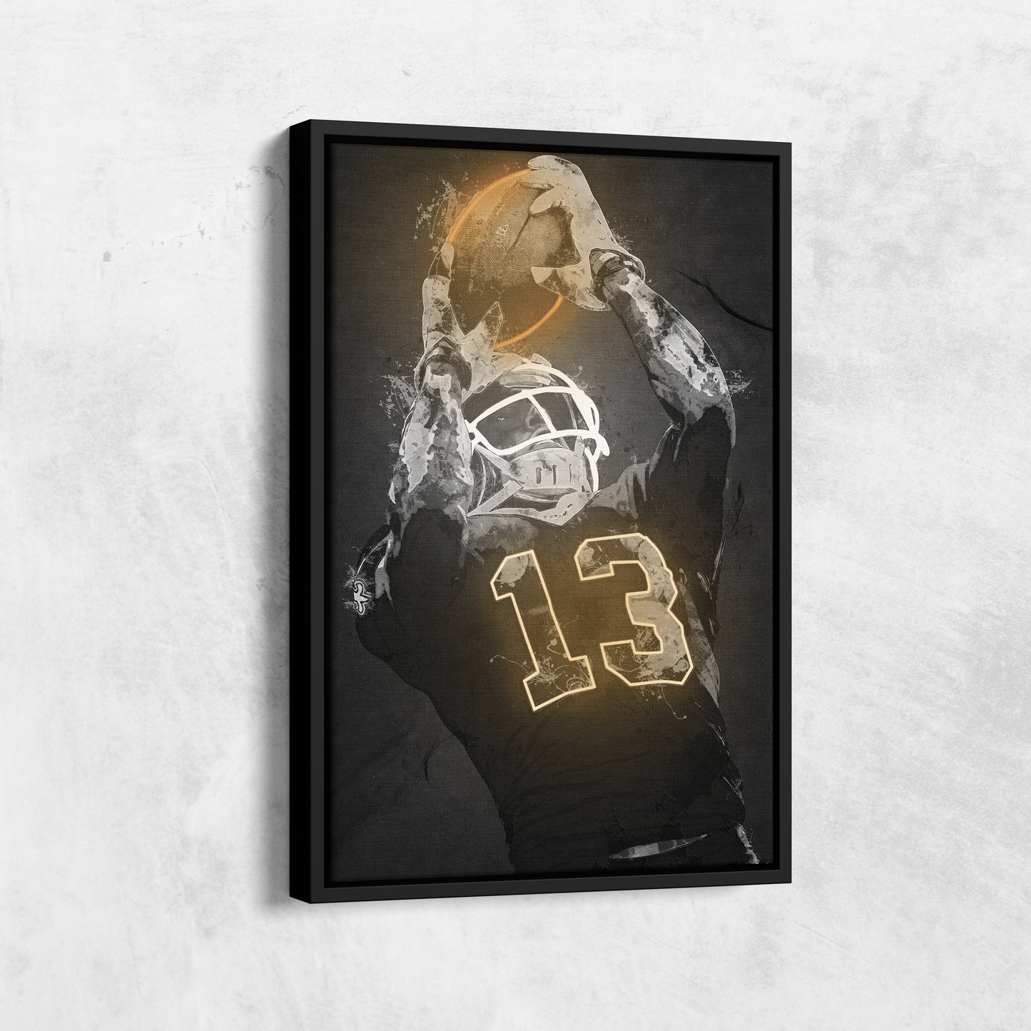 Michael Thomas Graffiti Neon New Orleans Saints NFL Poster Canvas Print Kids Wall Art Man Cave Gift Home Decor