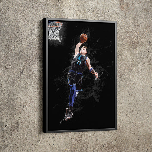 Luka Doncic vs Phoenix Suns Poster Dallas Mavericks Basketball Hand Made Posters Canvas Print Kids Wall Art Man Cave Gift Home Decor