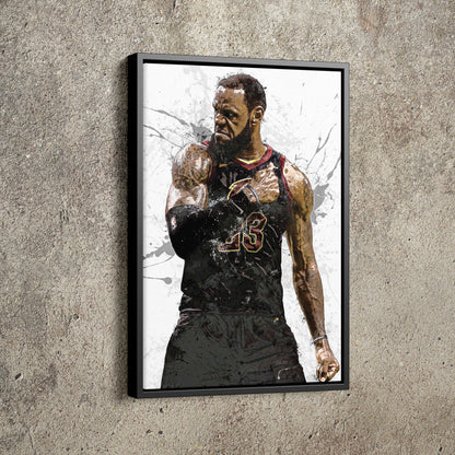 Lebron James Art Poster Cleveland Cavaliers Basketball Hand Made Posters Canvas Framed Print Wall Kids Art Man Cave Gift Home Decor