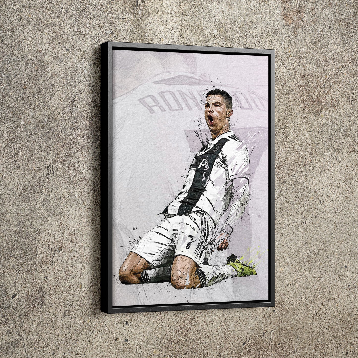 Cristiano Ronaldo Poster Celebration Soccer Player Juventus Hand Made Posters Canvas Print Wall Art Home Decor