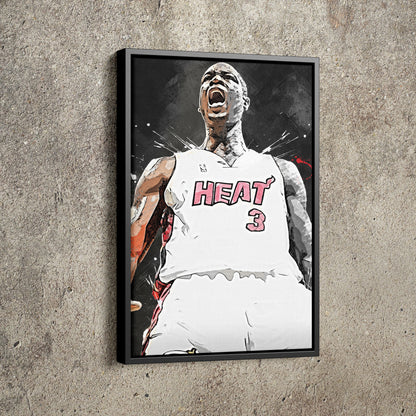 Dwyane Wade Poster Miami Heat Basketball Painting Hand Made Posters Canvas Print Kids Wall Art Man Cave Gift Home Decor