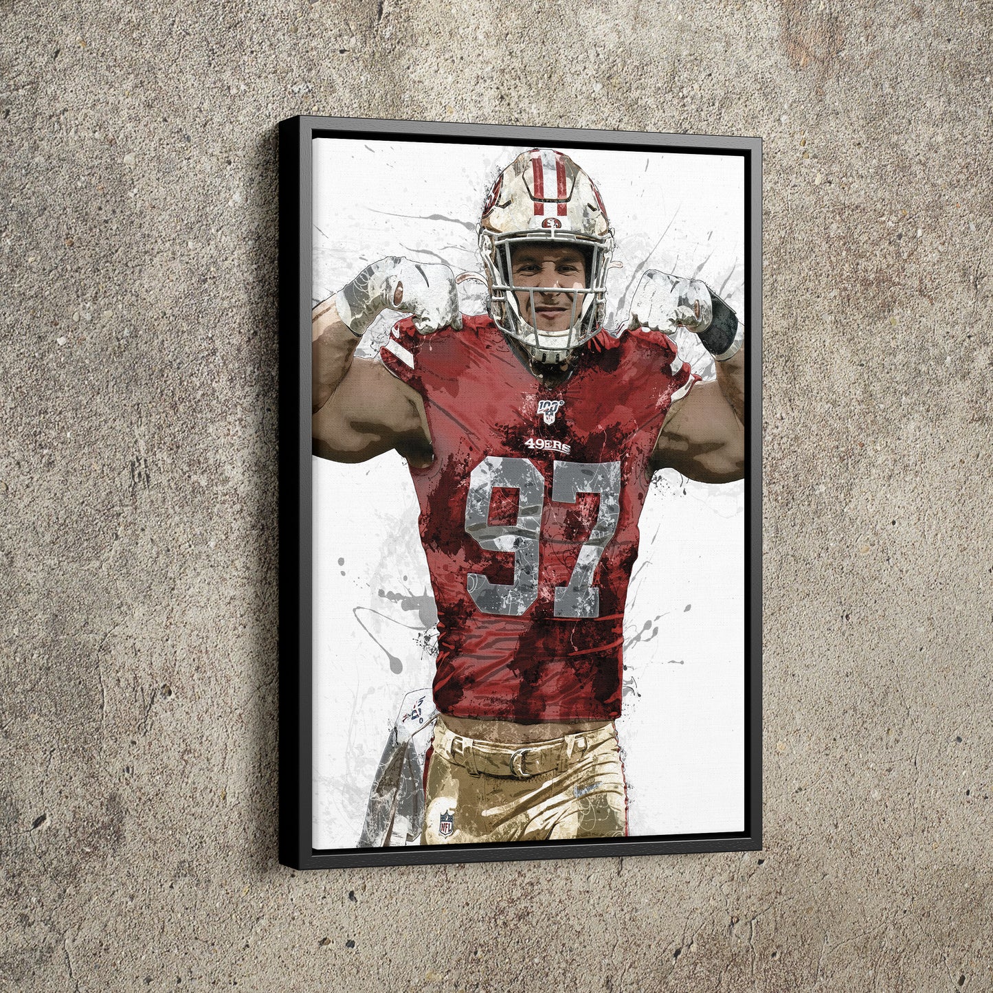 Nick Bosa Poster San Francisco 49ers Football Painting Hand Made Posters Canvas Print Wall Art Man Cave Gift Home Kids Decor