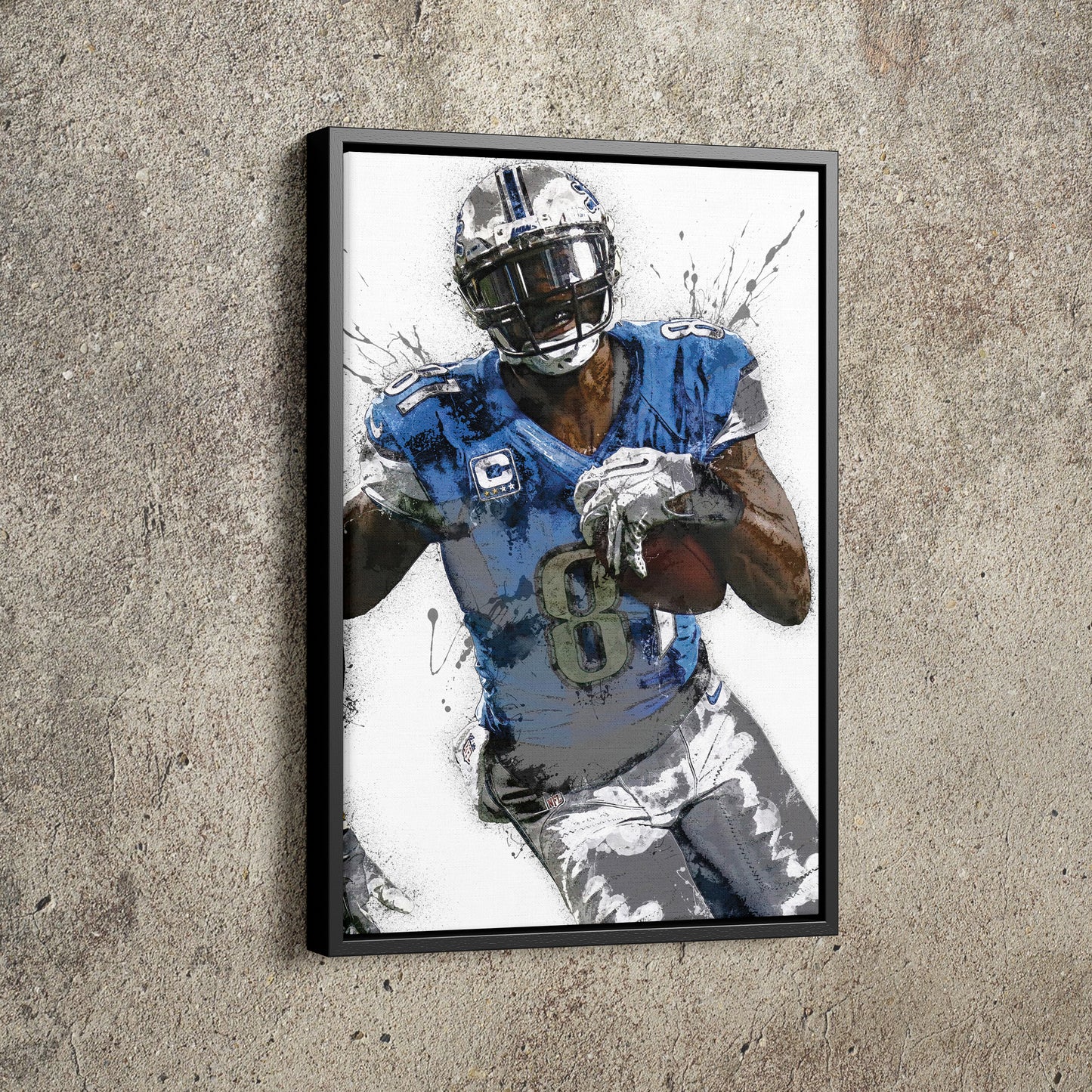 Calvin Johnson Poster Detroit Lions Football Made Posters Canvas Print Wall Art Man Cave Gift Home Kids Decor