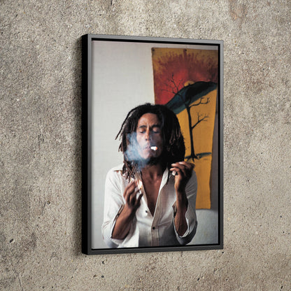 Bob Marley Poster Singer Smoking Hand Made Poster Canvas Print Wall Art Home Decor