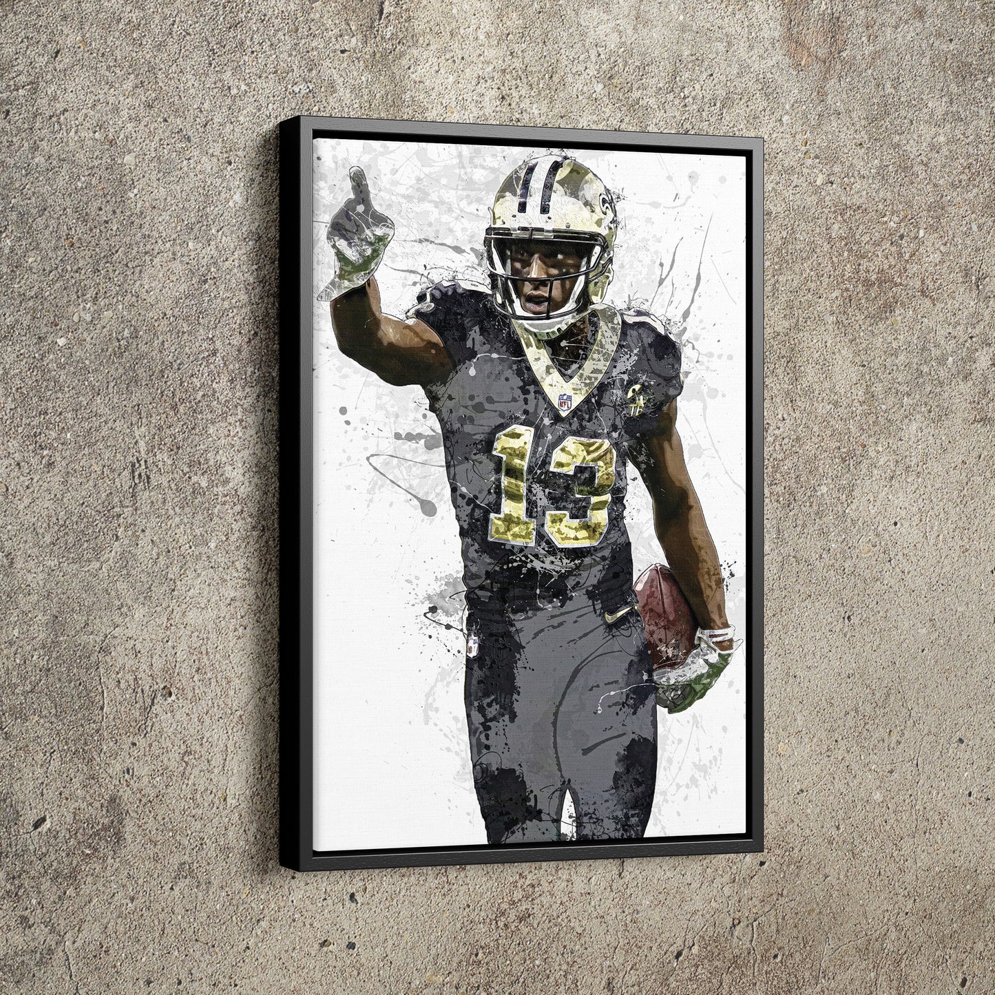 Michael Thomas Art Poster New Orleans Saints Football Hand Made Posters Canvas Print Wall Art Man Cave Gift Home Kids Decor