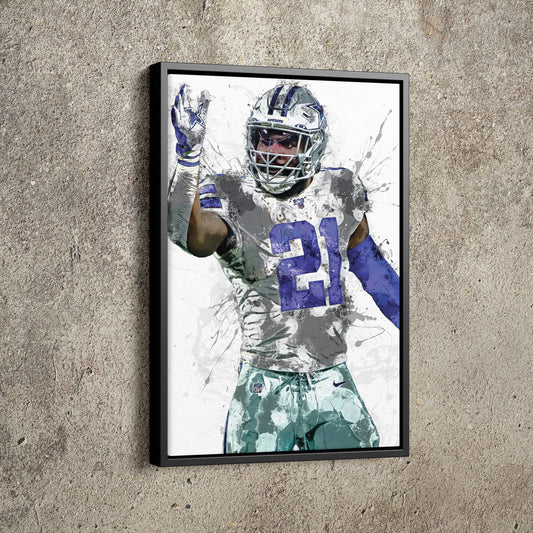 Ezekiel Elliot Poster Dallas Cowboys Football Hand Made Posters Canvas Print Kids Wall Art Home Man Cave Gift Decor