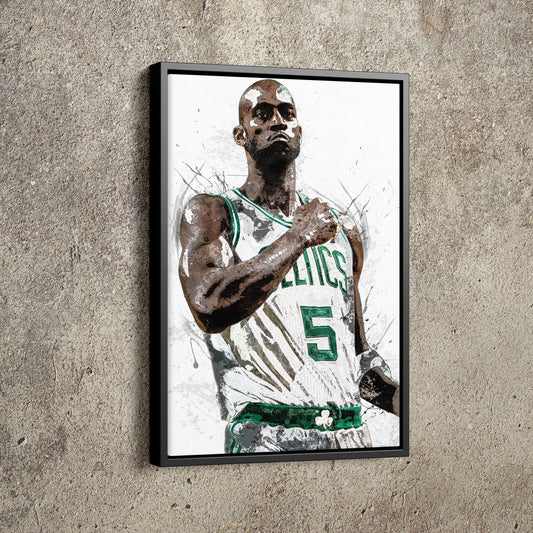 Kevin Garnett Poster Boston Celtics Basketball Painting Hand Made Posters Canvas Framed Print Wall Kids Art Man Cave Gift Home Decor