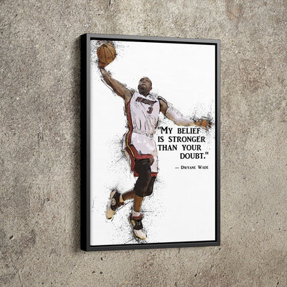 Dwyane Wade Poster Miami Heat Quote Basketball Hand Made Posters Canvas Print Wall Art Home Decor