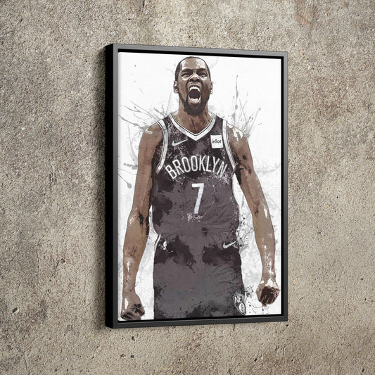 Kevin Durant Poster Brooklyn Nets Basketball Painting Hand Made Posters Canvas Print Kids Wall Art Man Cave Gift Home Decor