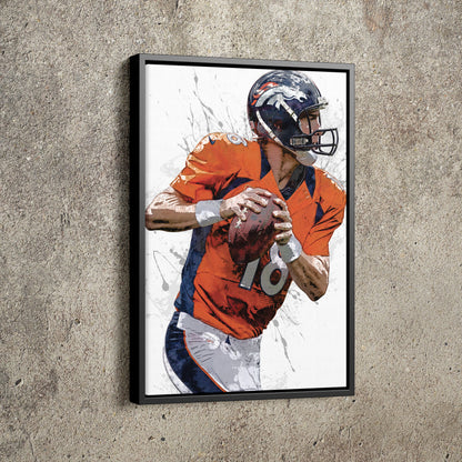 Peyton Manning Poster Denver Broncos Football Painting Hand Made Posters Canvas Print Kids Wall Art Man Cave Gift Home Decor