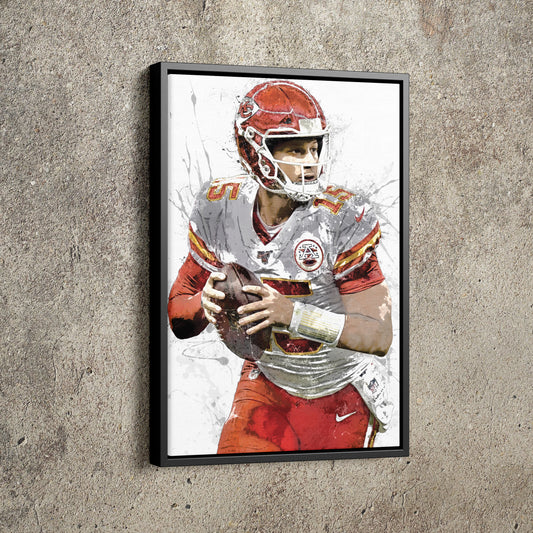 Patrick Mahomes Canvas Poster Kansas City Chiefs Football Hand Made Posters Canvas Print Kids Wall Art Man Cave Gift Home Decor