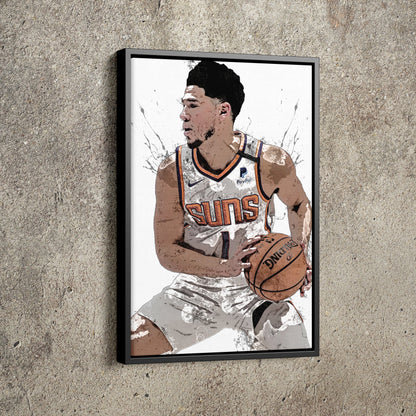 Devin Booker Poster Phoenix Suns Basketball Painting Hand Made Posters Canvas Print Wall Kids Art Man Cave Gift Home Decor