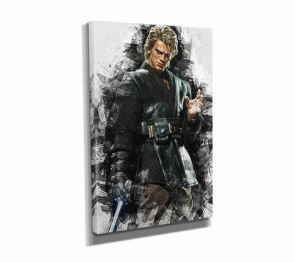 Anakin Skywalker Poster Star Wars Movie Painting Hand Made Posters Canvas Print Kids Wall Art Man Cave Gift Home Decor