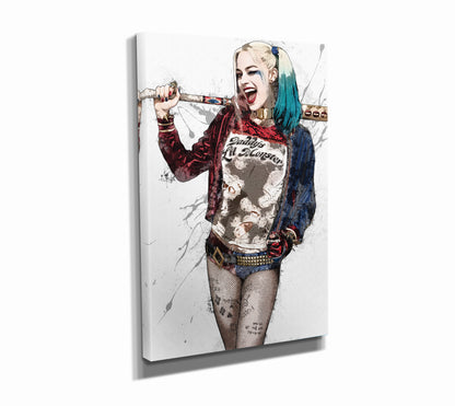 Harley Quinn Poster DC Superhero Comics Painting Hand Made Posters Canvas Print Kids Wall Art Man Cave Gift Home Decor