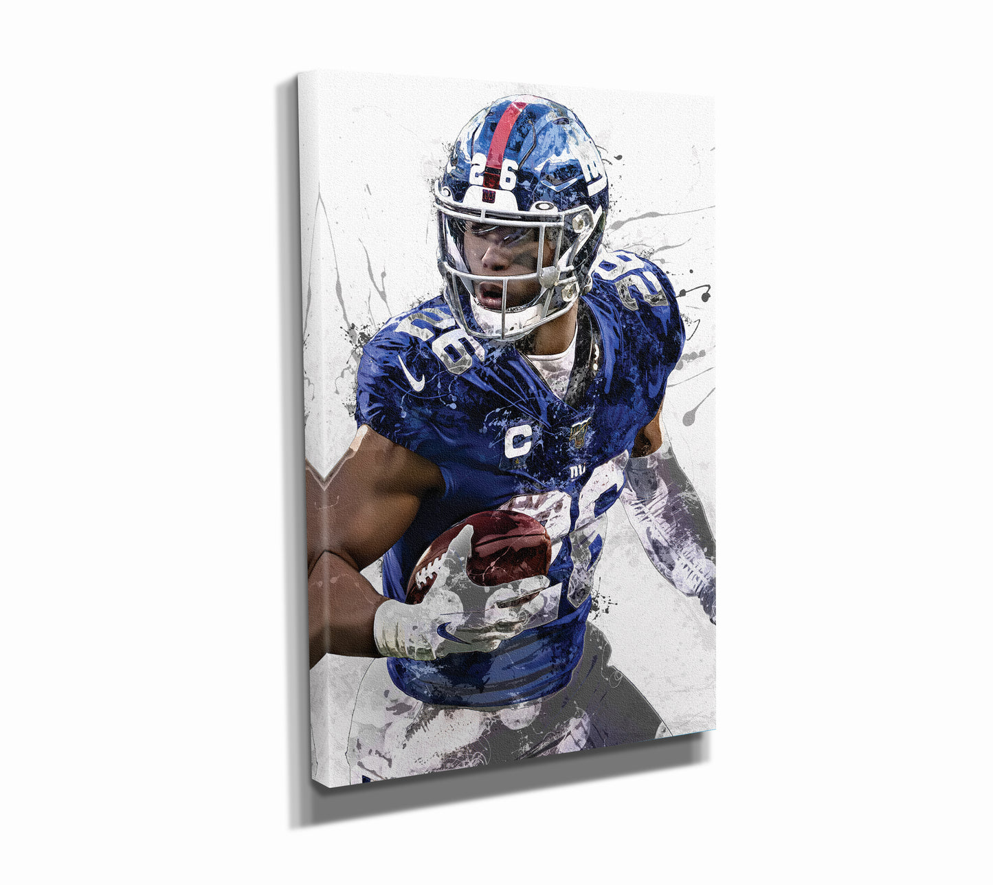 Saquon Barkley Poster New York Giants Football Painting Hand Made Posters Canvas Framed Print Wall Kids Art Man Cave Gift Home Decor
