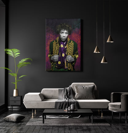 Jimi Hendrix  Poster guitarist singer  Canvas Print Wall Art Home Decor