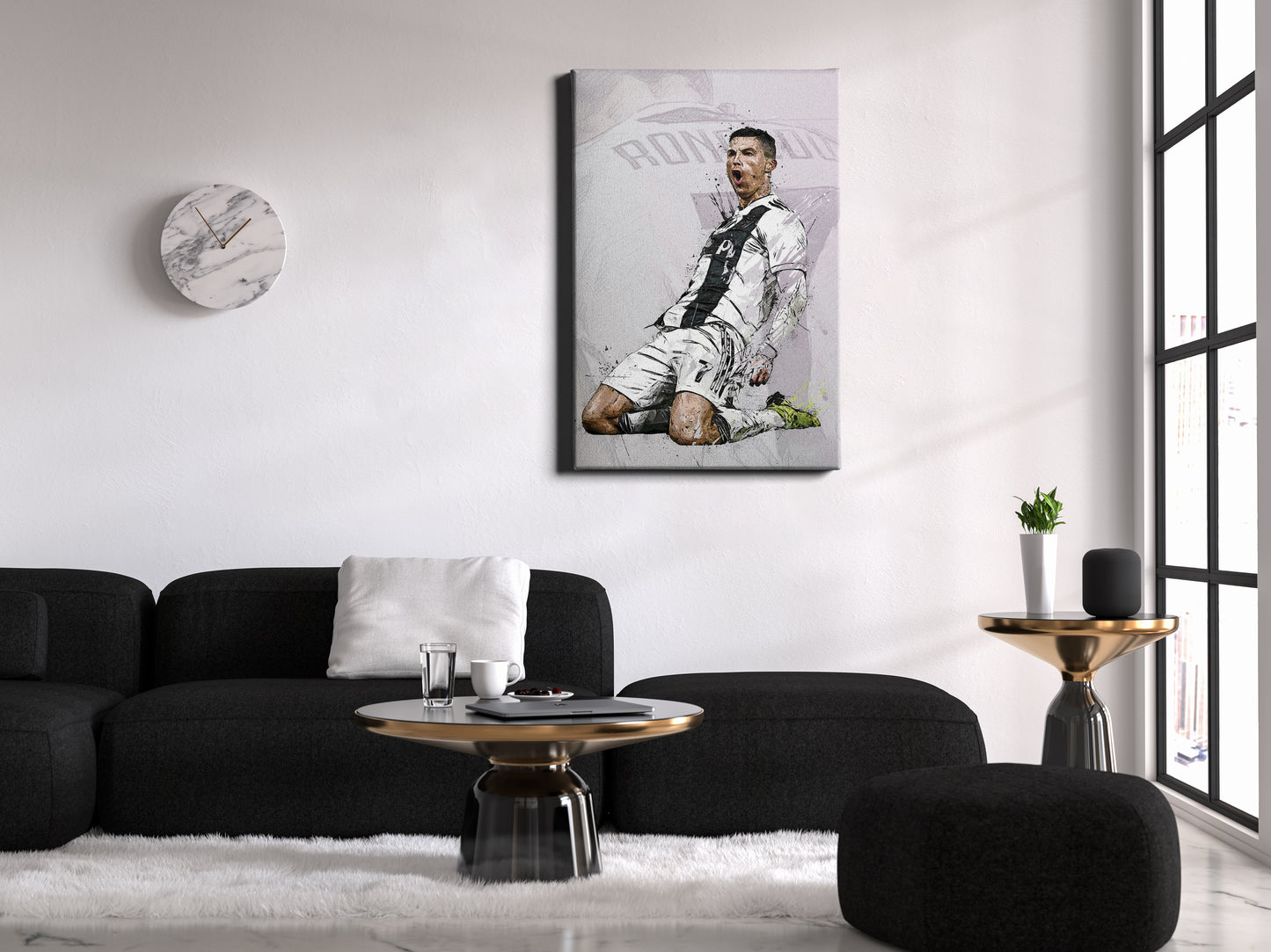 Cristiano Ronaldo Poster Celebration Soccer Player Juventus Hand Made Posters Canvas Print Wall Art Home Decor