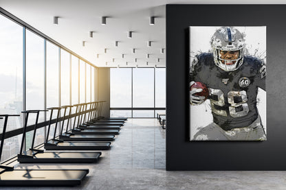 Josh Jacobs Poster Las Vegas Raiders Football Hand Made Posters Canvas Print Kids Wall Art Home Man Cave Gift Decor