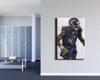 Deshaun Watson Poster Houston Texans Painting Football Hand Made Posters Canvas Print Kids Wall Art Home Man Cave Gift Decor