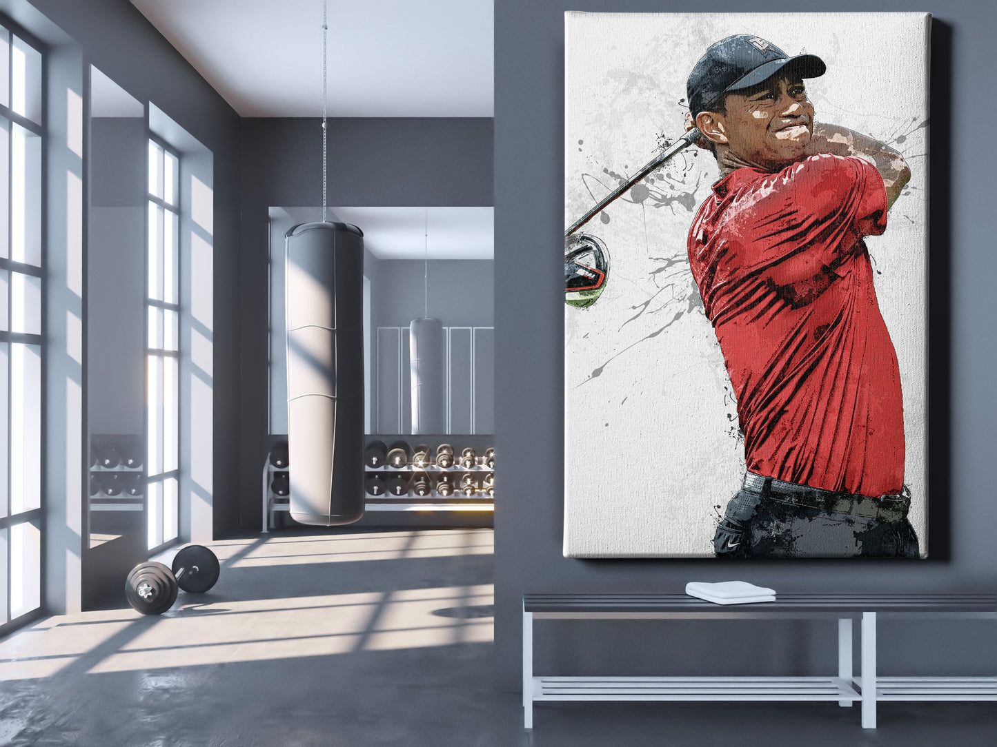 Tiger Woods Poster Masters 2019 Golf Painting Hand Made Posters Canvas Print Kids Wall Art Man Cave Gift Home Decor