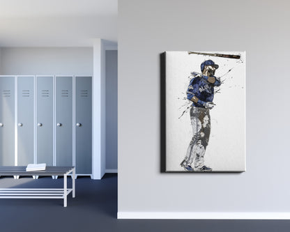 Jose Bautista Bat Flip Poster Toronto Blue Jays Baseball Painting Hand Made Posters Canvas Framed Print Wall Kids Art Man Cave Gift Home Decor