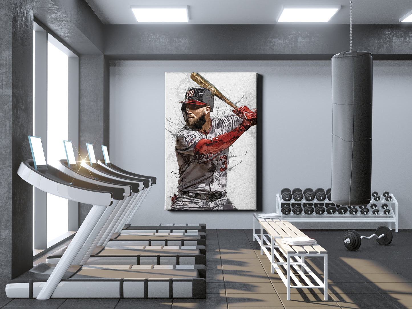 Bryce Harper Poster Philadelphia Phillies Baseball Painting Hand Made Posters Canvas Print Kids Wall Art Man Cave Gift Home Decor