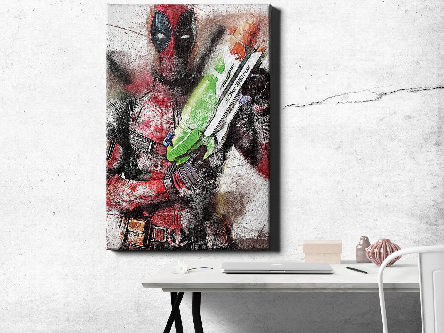 Deadpool Poster Marvel Comics Hand Made Posters Canvas Print Wall Art Home Decor