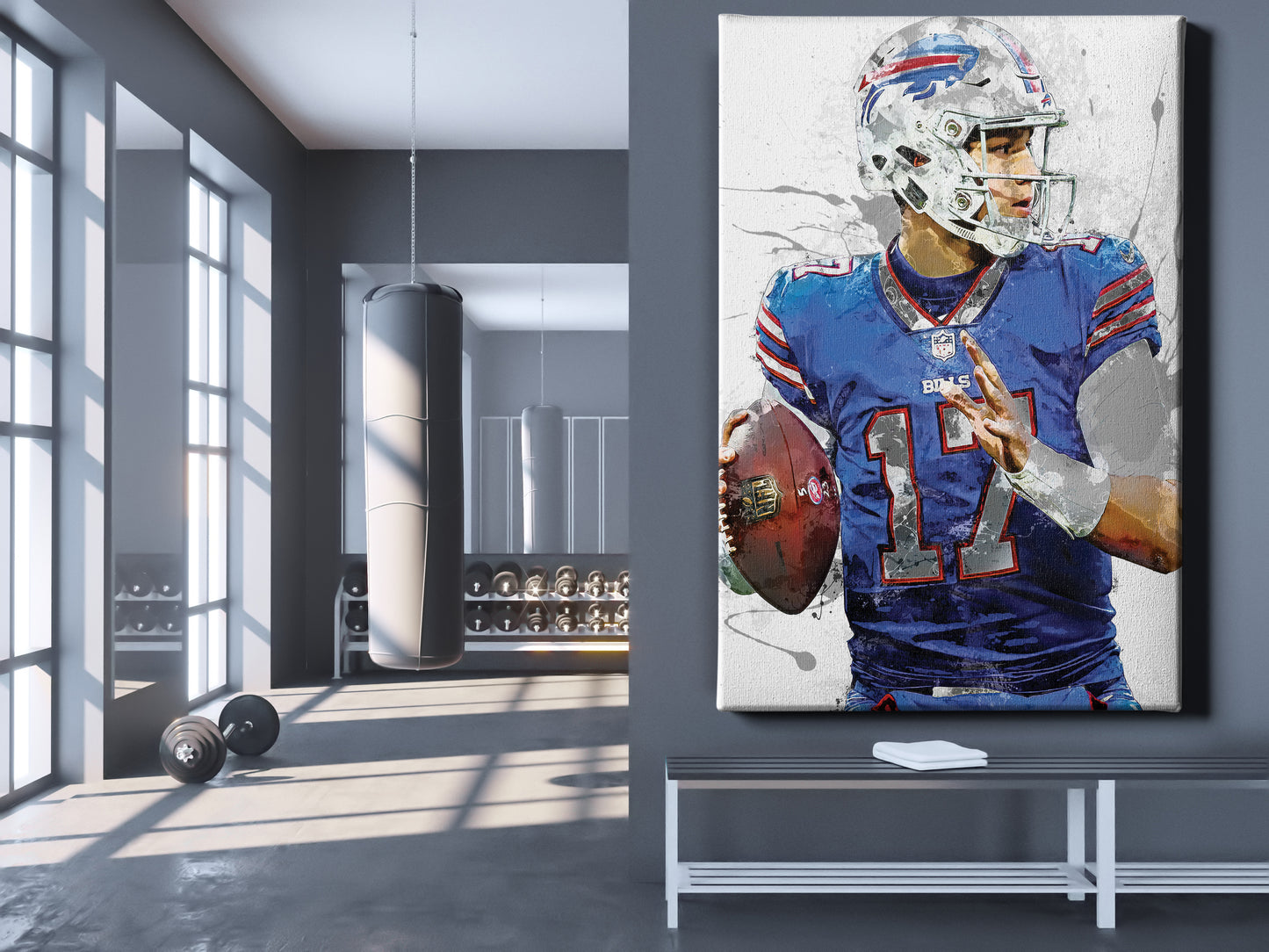 Josh Allen Poster Buffalo Bills Footbal Hand Made Posters Canvas Print Wall Art Man Cave Gift Home Kids Decor