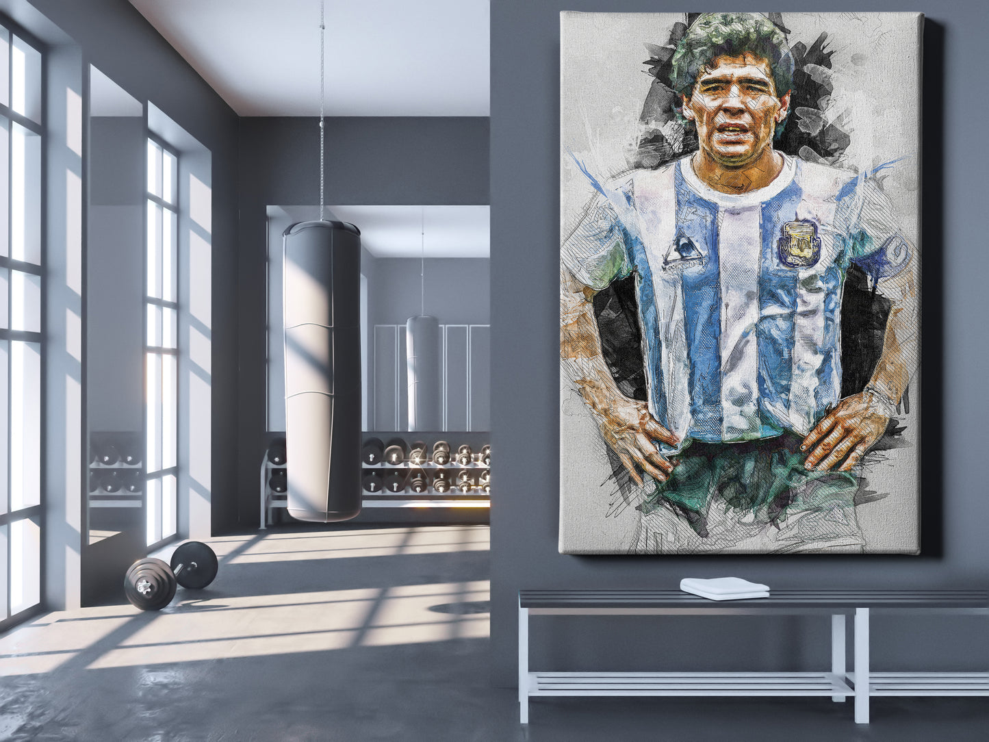 Maradona Poster Napoli Soccer Painting Hand Made Posters Canvas Print Kids Wall Art Man Cave Gift Home Decor