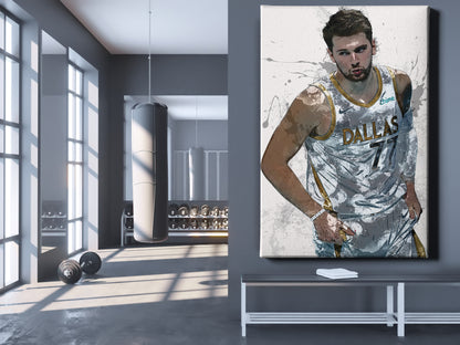 Luka Doncic Poster Dallas Mavericks Digital Painting  Basketball Hand Made Posters Canvas Print Kids Wall Art Man Cave Gift Home Decor