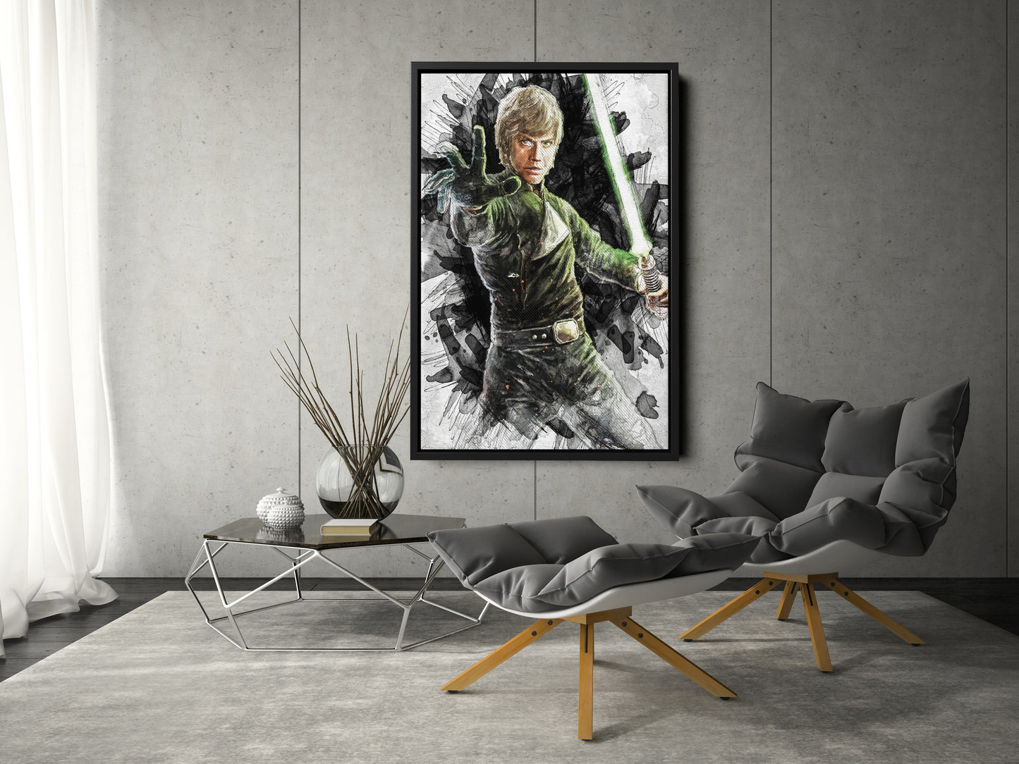 Luke Skywalker Poster Star Wars Movie Painting Hand Made Posters Canvas Print Kids Wall Art Man Cave Gift Home Decor