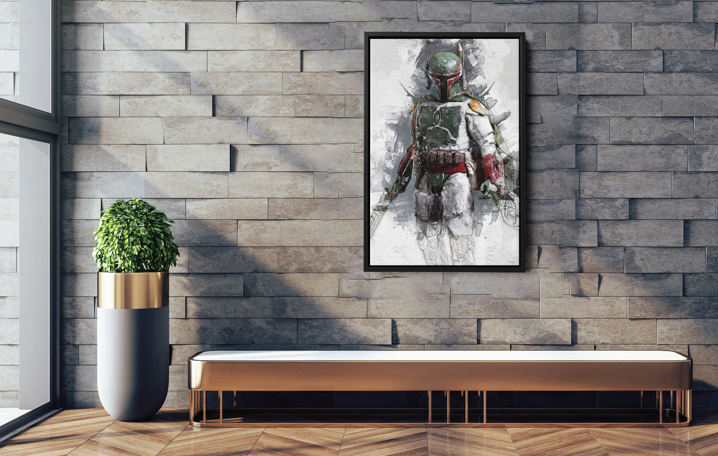 Boba Fett Poster Star Wars Painting Hand Made Posters Canvas Print Kids Wall Art Man Cave Gift Home Decor