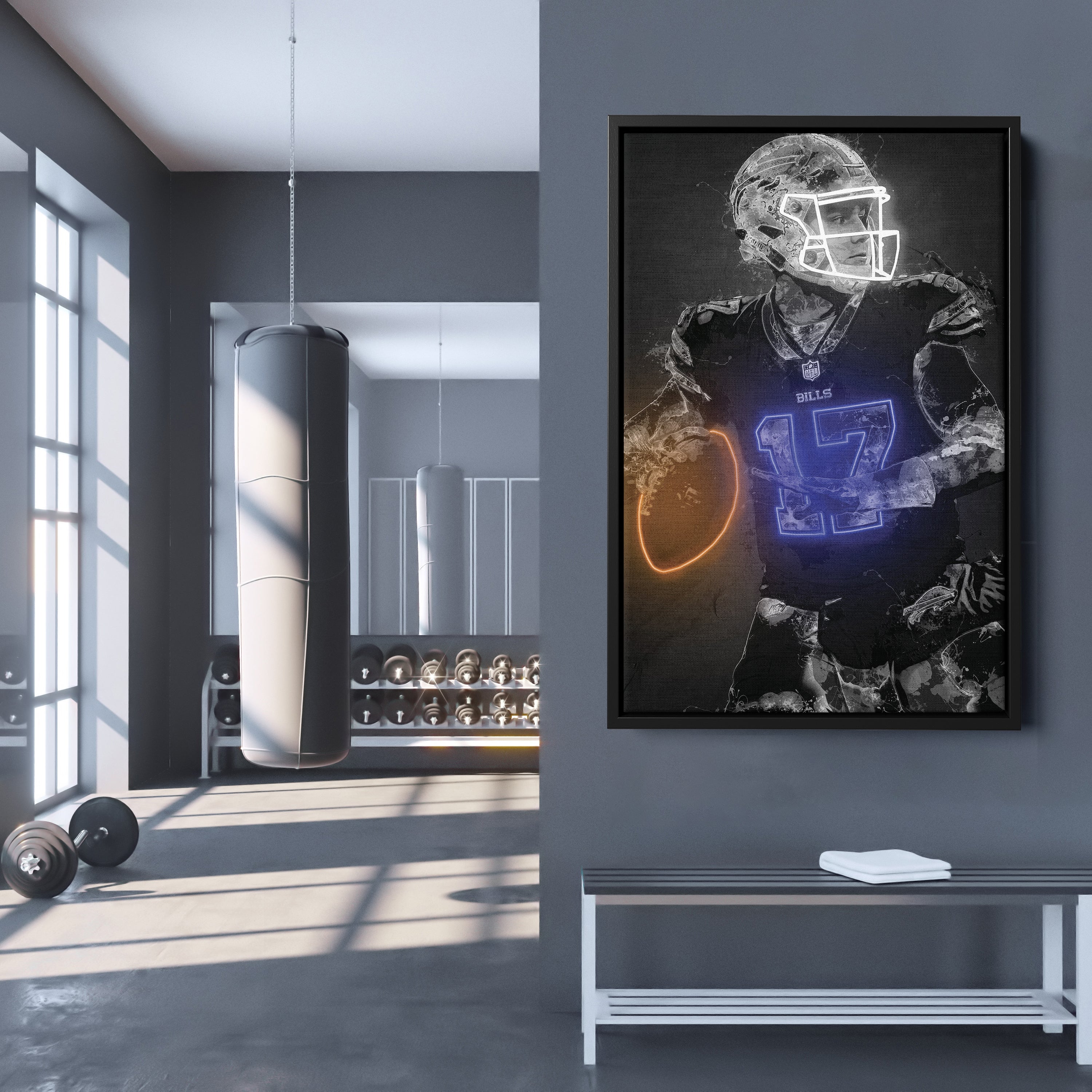 Josh Allen Poster Buffalo Bills Canvas Wrap Wall Art Print 