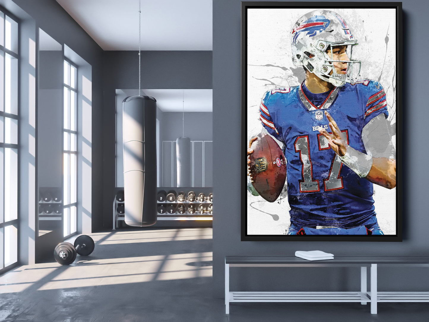 Josh Allen Poster Buffalo Bills Footbal Hand Made Posters Canvas Print Wall Art Man Cave Gift Home Kids Decor