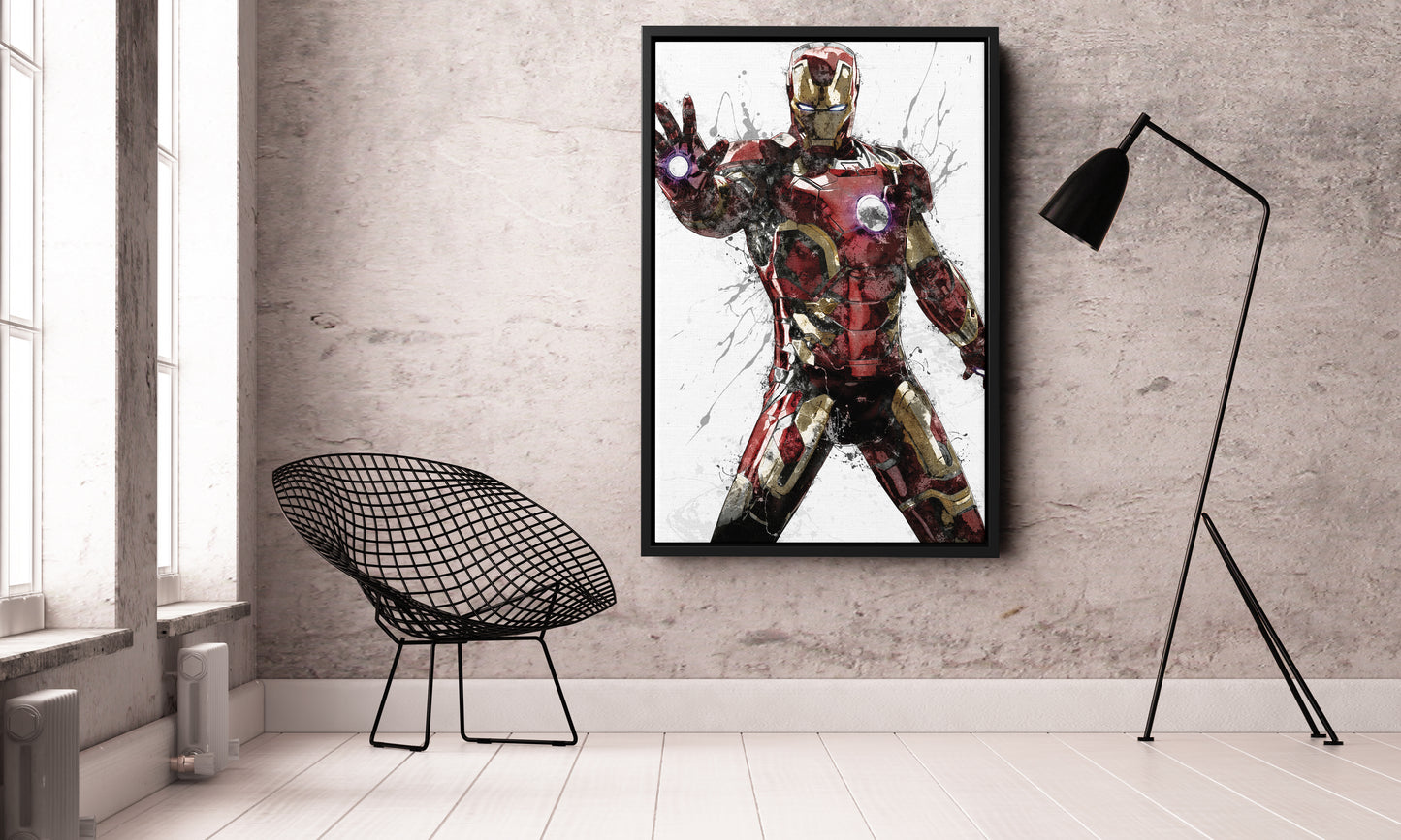 Iron Man Poster Marvel Superhero Comics Painting Hand Made Posters Canvas Print Kids Wall Art Man Cave Gift Home Decor