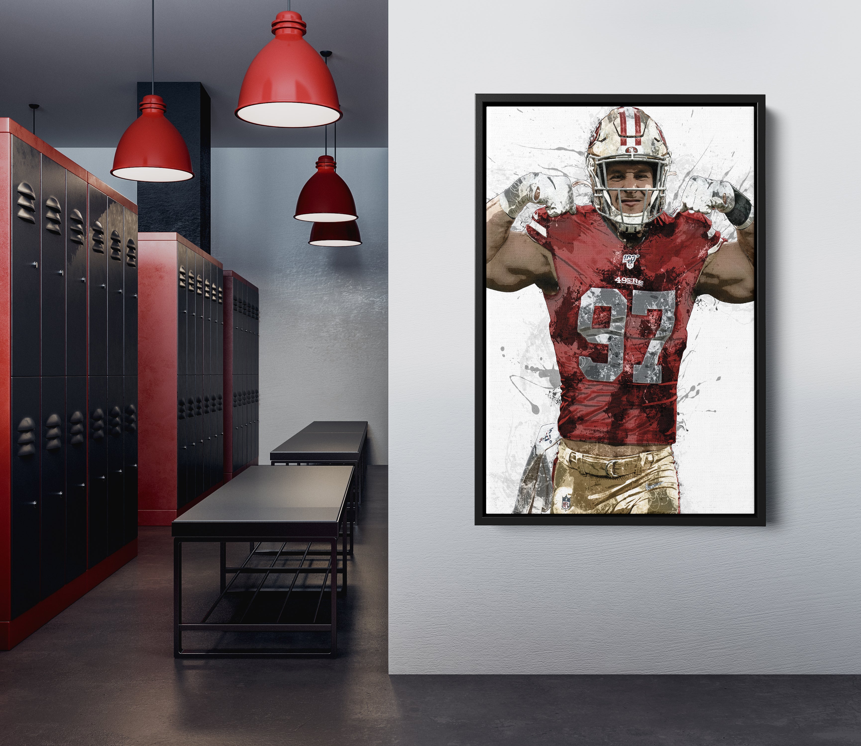 Nick Bosa Poster San Francisco 49ers Canvas Print Wall -    Nfl  football art, Sports art print, San francisco 49ers football