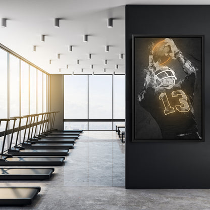 Michael Thomas Graffiti Neon New Orleans Saints NFL Poster Canvas Print Kids Wall Art Man Cave Gift Home Decor