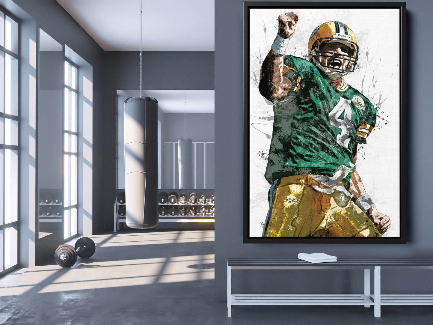 Brett Favre Poster Green Bay Packers Football Painting Hand Made Posters Canvas Print Kids Wall Art Man Cave Gift Home Decor