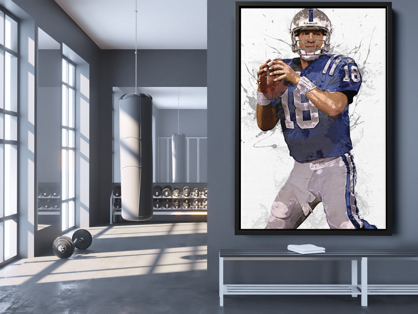 Peyton Manning Poster Indianapolis Colts Football Painting Hand Made Posters Canvas Print Kids Wall Art Man Cave Gift Home Decor
